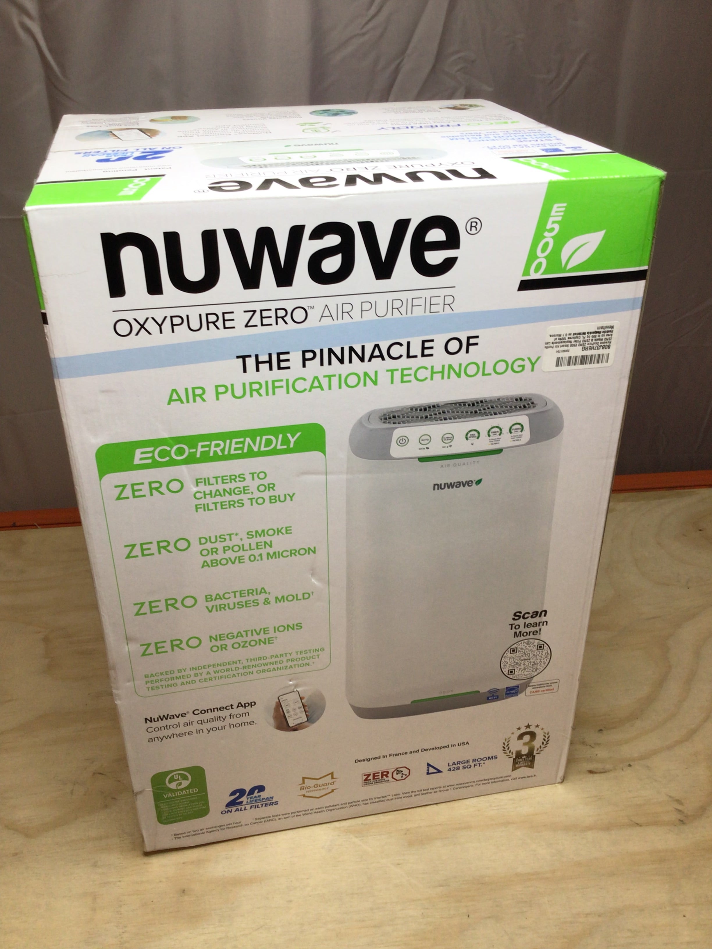 Nuwave OxyPure ZERO E500 Smart Air Purifier, ZERO Waste & ZERO Filter Replace (8109033914606)